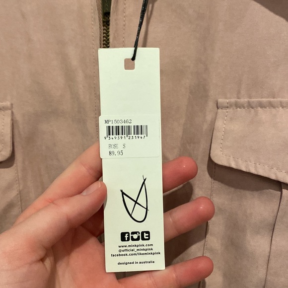 MinkPink utility pink playsuit size S (could fit small M) - Picture 3 of 5